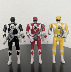 MMPR Auto Morphin Series 2 – Red Black Yellow – Rocky Adam Aisha – Custom, READ