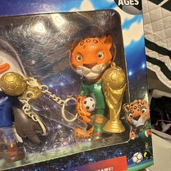FIFA World Cup Mascots 3-Piece Boxed Set w/ Ball & Trophy