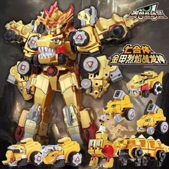 Dino Core Golden Ultimate D-Buster Tyranno Figure 7 in 1 Dinosaur Robot Combiner