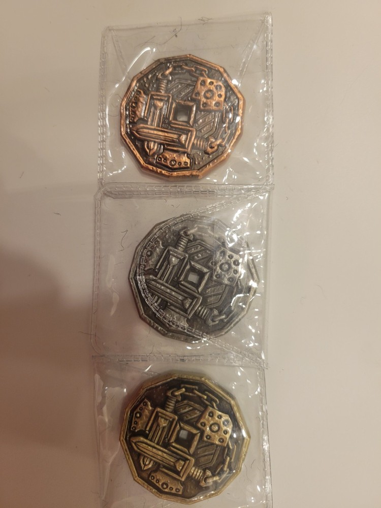 Savage Crucible “Swords” Coin Set (Bronze, Silver And Gold?). Set Of 3 Coins