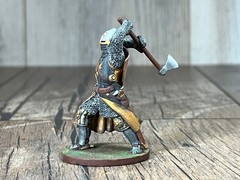 Painted Tabletop Action Figure medieval knight with an ax 60mm Plastic Craft