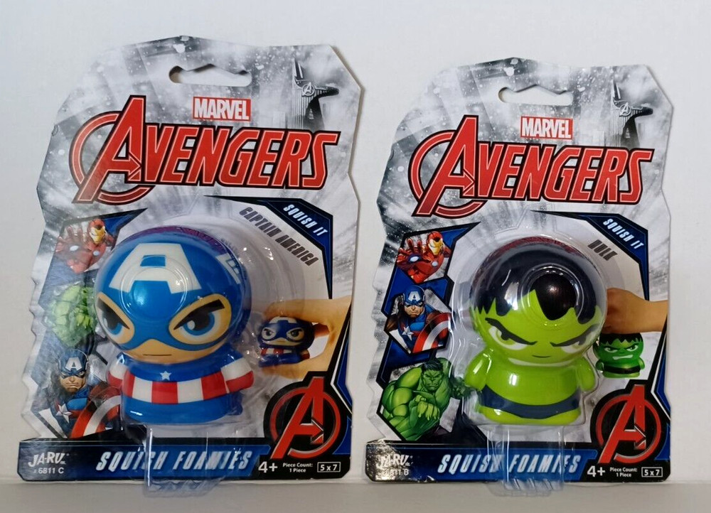 MARVEL AVENGERS-Squish Foamies-Captain America & Hulk-ages 4 and up