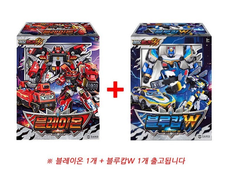 [NO BOX] Authentic Metal Cardbot W Blaion & Blue Cop Grand Blue Leon Robot Set