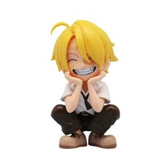 13cm One Piece Anime Figure – Q Version Smiling Car Ornament Desktop Decoration