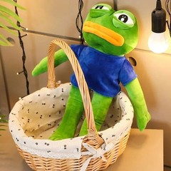 45cm Sad Frog Plush Toy Soft Stuffed Pillow Magic ;Expression Pepe The Sad Frog