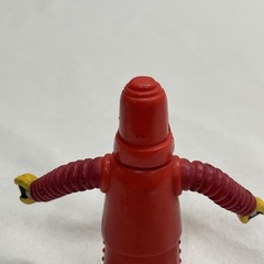 Vintage Unknown Red Hard PVC (Vinyl?) Robot Action Figure Posable Arms Retro