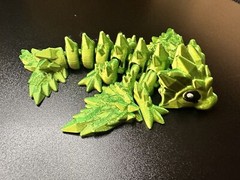 3d Printed Articulated Baby Crystal Dragon Wyvern 5.5 inch Green/Yellow