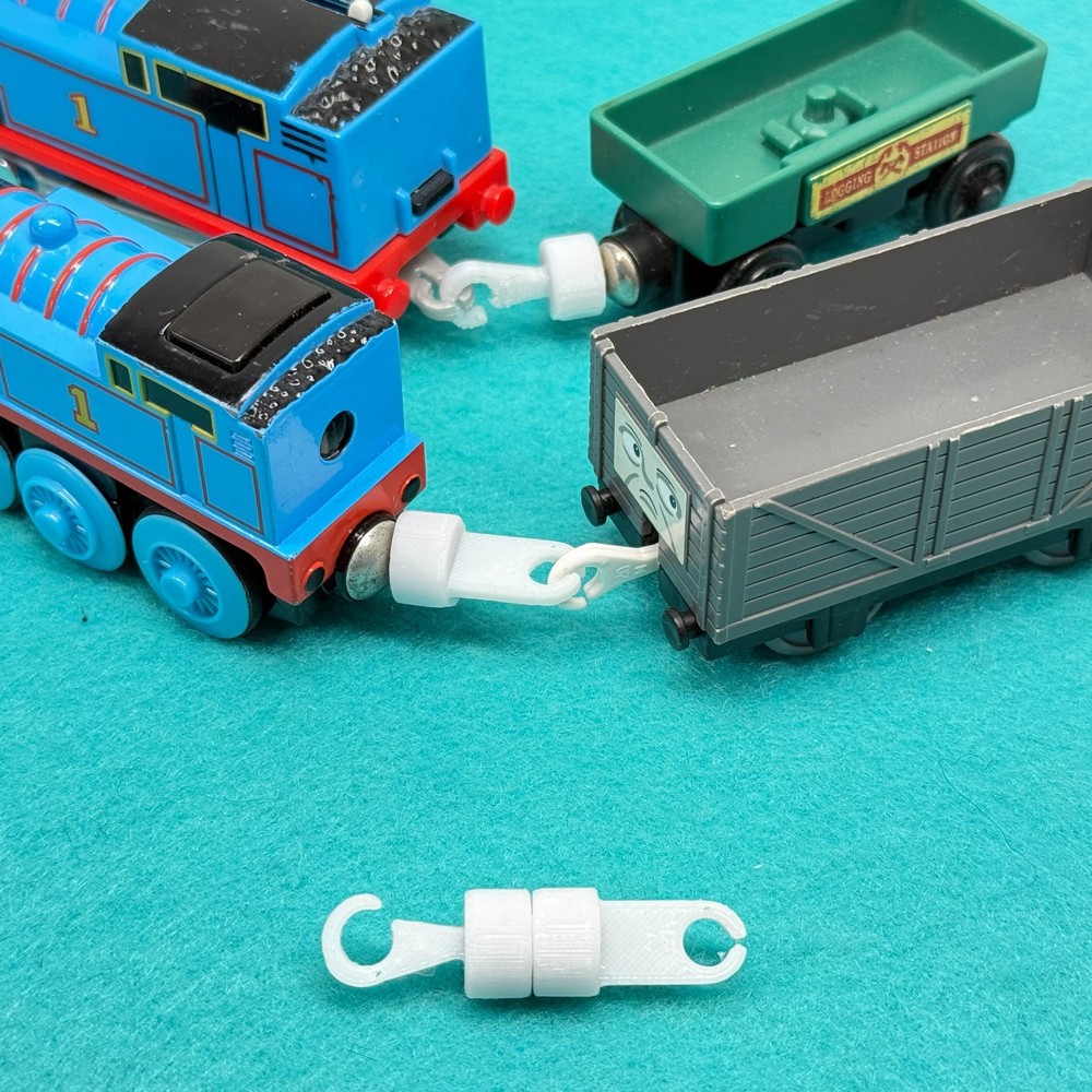 Connect Wooden Railway Trains to Trackmaster Trains Custom Magnetic Coupling