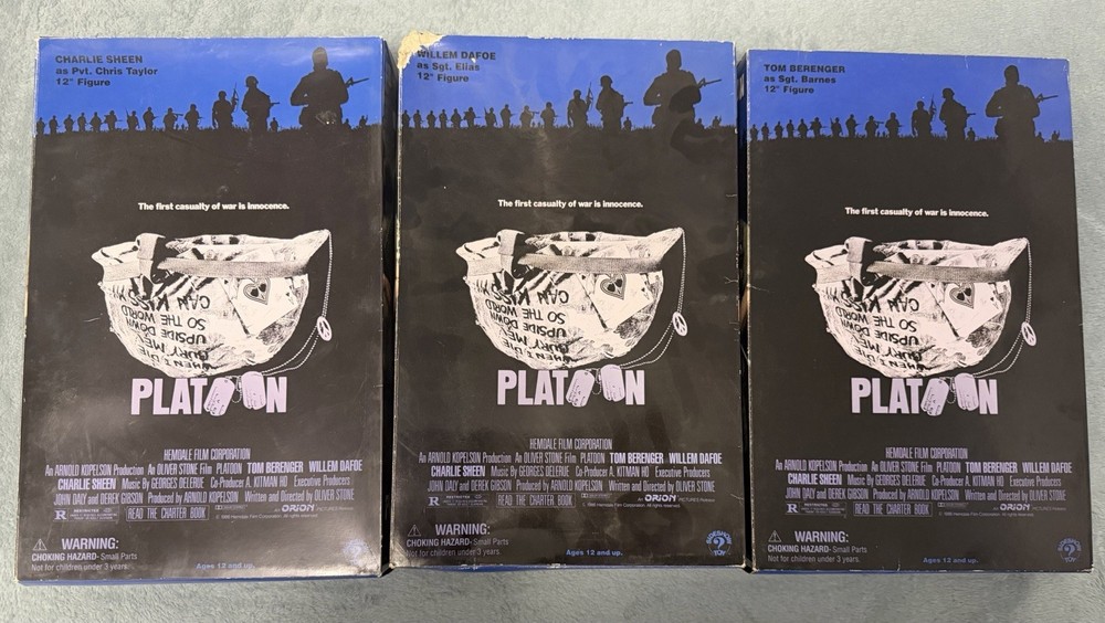Sideshow Toys Platoon 1/6 Scale Set Of Three Sheen Out Of Plastic. Box Wear.