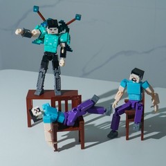 3D Printed MC Steve Fully Articulated Assembled Model Toy