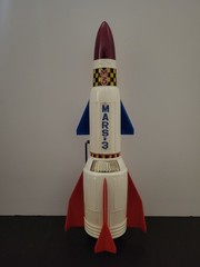 Battery Powered Space Rocket 1960s MARS 3 Vintage Original 100% COMPLETE w Box