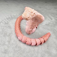 3D Printed Python Snake Pink 15” Kids Fun Toy
