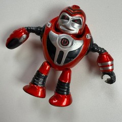 NICOGE Red Robot Action Figure 3.5in Articulated Plastic Toy JXZ7017