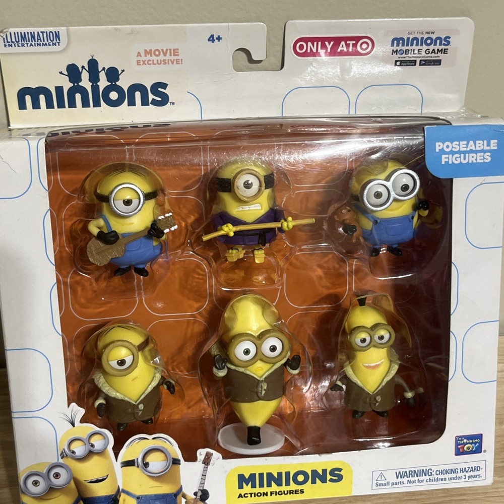 MINIONS Action Figures Kevin Stuart Bob 6pc Set Thinkway Toys NEW
