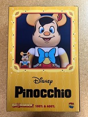 Medicom Toy Disney Pinocchio Bearbrick 100% and 400% Figure Set