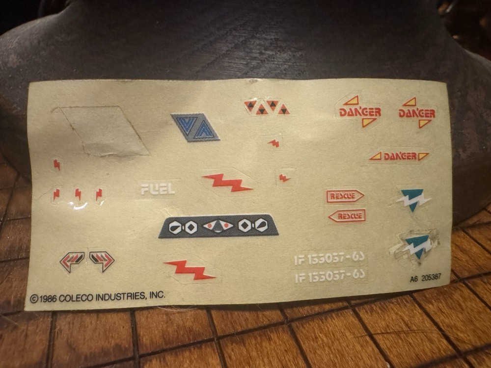 Original VTG 1986 COLECO INDUSTRIES INC Sticker Sheet Card • STARCOM GI JOE