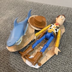 Disney Pixar Toy Story Shark Action Figure Mr. Shark With Woody And Hat Rare New