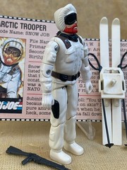 1983 GI Joe SNOW JOB – Great Figure w/ File Card – Bright White – 100% Complete