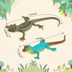 Sumind 18 Piece Plastic Lizard Toys Colorful Plastic Fake Model Artificial Repti