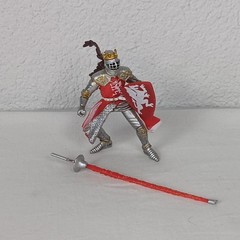 Papo 2006 Medieval Fantasy Red Silver Dragon King Hand Painted Figure
