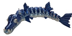 Glacierfang Articulated Barracuda Flexi Fish Toy Blue Silver Ocean Sea Monster