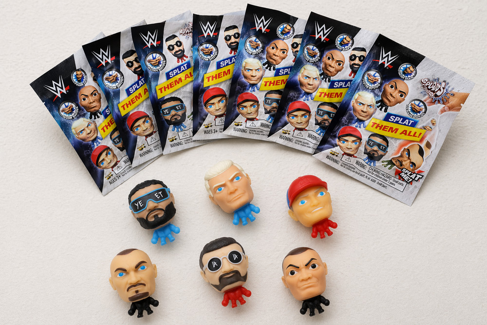 WWE Mini Splats Heads Blind Bags Lot Of 3 Sealed 2″ Stretchy Figures