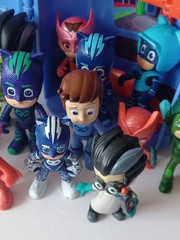 PJ Mask 21 Action Figure Lot & 2 in 1 Headquarters and rocket Ship