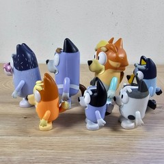 Moose Toys Bluey Lot of 7 Figures Nana Uncle Stripe Rad Muffin Socks Bingo