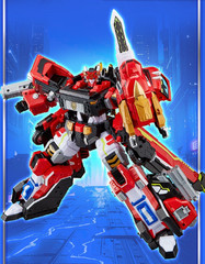 Metal Cardbot W HEAVY IRON + BLAION & BLUE COP W Grand Blue Leon Transform Robot