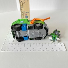 Paw Patrol Rocky Pup Figure and Transforming Recycle Truck with Pop Out Tools