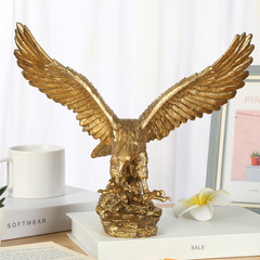 Golden Eagle Statue, Flying Wild Bird Eagle Decorative Bronze Patina Resin Figur