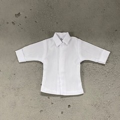 SU-RSV-SHT-WHT-L: 1/12 White Dress Shirt w/ roll-up sleeve for 6″ Muscular body
