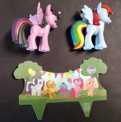 My Little Pony Cake Topper, 3-Piece Deco with Rainbow Dash and Twilight Sparkle