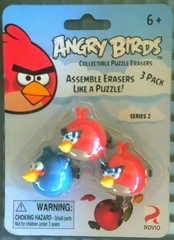 Angry Birds 3-pk Collectible Figures ☆SERIES 2☆ 2011 Rovio RED BIRD & BLUE BIRD