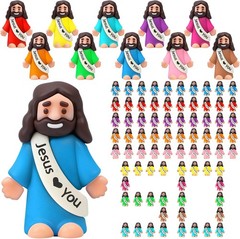 50 Colorful Mini Jesus Figures – Religious Party Gifts for All Occasions