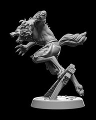 Ferocious Werewolf Miniature – 32mm Scale for Tabletop RPGs