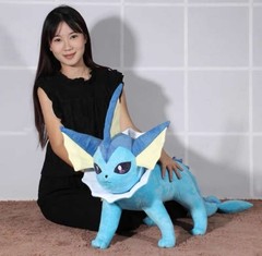 Large Custom Vaporeon Eeveelution Plush Doll 80cm Standing Pose Soft Stuffed Toy