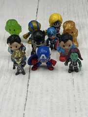 Ooshies Mini Superhero Figures Lot of 11 Marvel DC Batman Ear Flaw See Photos