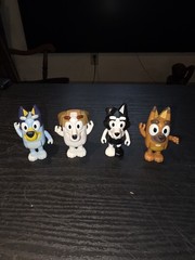 Lot of 4 BLUEY Plastic Figures Ludo Studio Moose Bluey Jack Mackenzie Pretzel