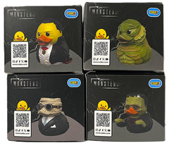 Lot of 4 Mini Tubbz Duck Universal Monsters Dracula, Creature, Frankenstein…..