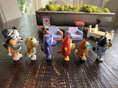 Bluey Lot of Dog Figures + House Furniture Accessories Moose Toys