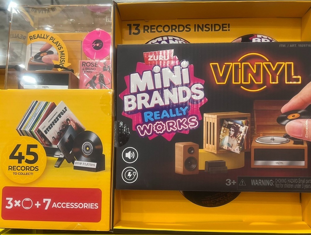 ⭐️Viral ZURU Mini Brands Vinyl Record Player REALLY WORKS + 13 Records Box Set