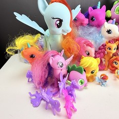My Little Pony Toy Lot 22+ pc Rainbow Dash Spike Plush Sunset Shimmer Figures