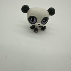 Littlest Pet Shop Panda Bear LPS #89 Gray & White Purple Pink Eyes Red Magnet