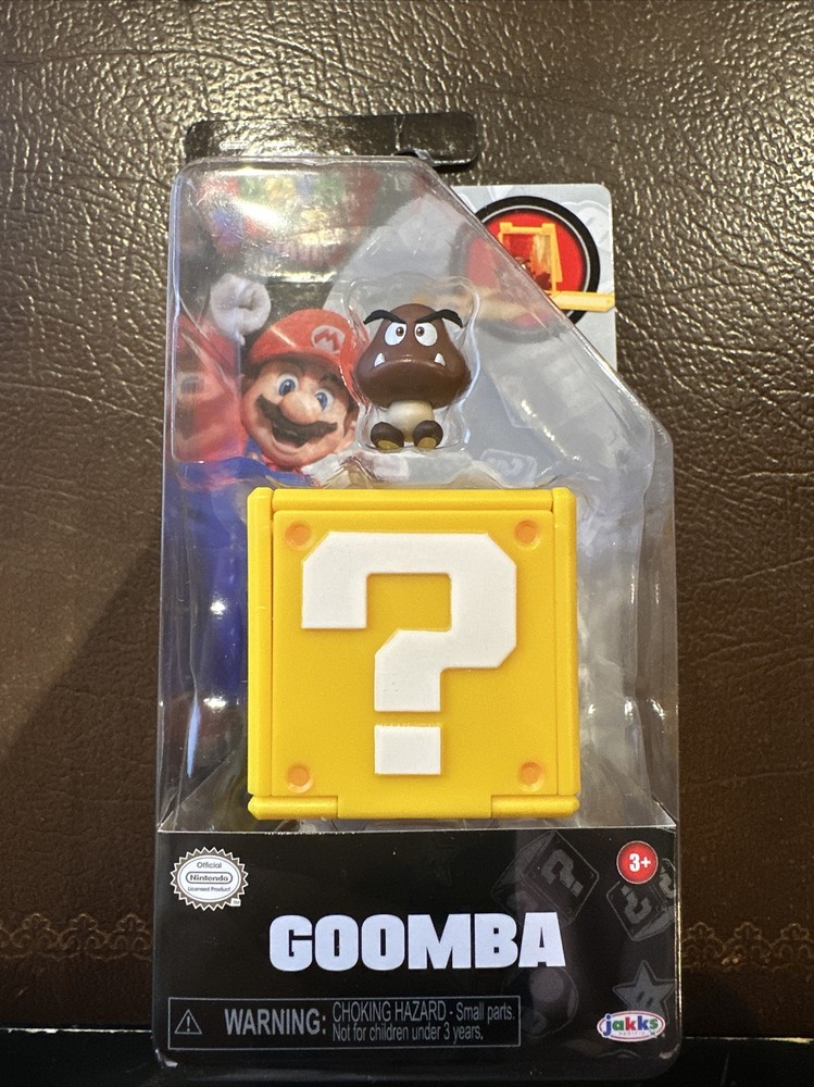 Jakks Pacific Super Mario Bros Movie Goomba 1.25 in Mini Figure + Question Block