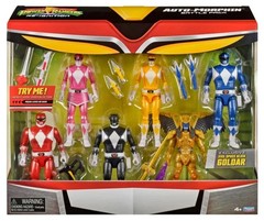Mighty Morphin Power Rangers Re-Ignition Auto-Morphin 6pk Battle Set GOLDAR NEW