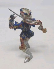 Plastoy Medieval Blue Red & Gold Knight Figure 3.25″
