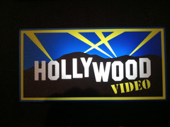 Retro Hollywood Video 9″ lightbox sign retro logo used from late 1980s – 1990s