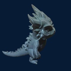 Frostbound Whelp Baby Dragon 3D Printed Figurine Wingless Ice Drake PLA