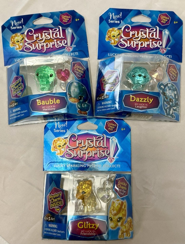 Crystal Surprise Mystery Pet Series 1 w/ Lucky Charm ( 3 ) Assorted As Shown NEW